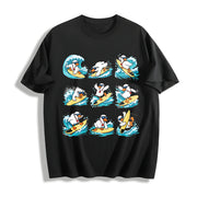 Surfing Goose Surfer Cotton T-Shirt in Black