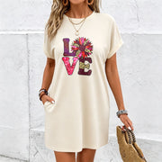 Heart Dress- and Elastic Dress Cotton T-Shirt in White