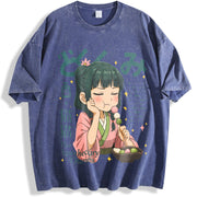 SDScMao Mao's Apothecary Diaries Anime Remedies Medicine vintage washed oversized T-shirt in Blue