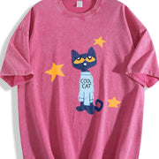 Halloween/Christmas Geometric Vintage Washed T-Shirt in Red