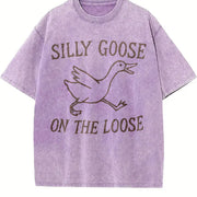 Silly Goose on the Loose Vintage Washed T-Shirt in Purple