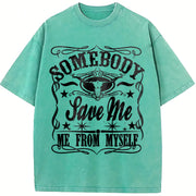 Somebody Save Me from Myself Vintage Washed T-Shirt in Blue