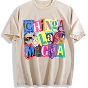ICE OUT Anti ICE Magazine Letters! Vintage Washed T-Shirt in Beige