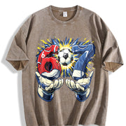 67 Soccer Goalkeeper Vintage Washed T-Shirt in Brown