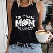 Football Mom Like Normal Mom but Louder and Prouder Women's Color Cotton Tank Top in Black