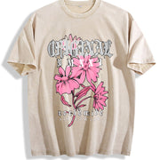 Emotional Support Husband\ Vintage Washed T-Shirt in Beige