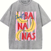 That’s Bananas Fruit Food Pun Retro Banana Vintage Washed T-Shirt in Gray