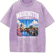 Washington DC Vintage Washed T-Shirt in Purple