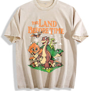 The Land Before Time Dinosaur Friends vintage washed oversized T-shirt in Beige