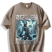 Rizz Em with the Tism Werewolf Vintage Washed T-Shirt in Brown