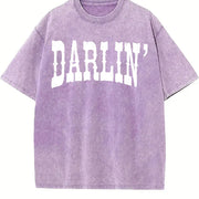 Darlin' Western Southern vintage washed oversized T-shirt in Purple