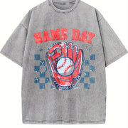 Charm for Game Day Vintage Washed T-Shirt in Gray