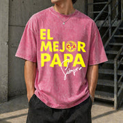 El Mejor Papa Vintage Washed T-Shirt in Red