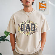 Camouflage Dad Retro Varsity Dad Vintage Washed T-Shirt in Beige