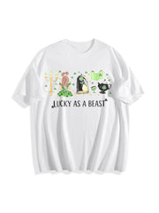 St. Patrick’s Day Lucky As Cotton T-Shirt in White