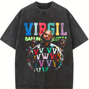 8AM IN CHARLOTTE For All The Dogs Virgil Tribute Hate vintage washed oversized T-shirt in Black