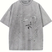 Sea Animals 90s Retro ® Y2k Ocean Vintage Washed T-Shirt in Gray