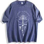 LOTR Middle Earth JRR Tolkien Lord of the Rings vintage washed oversized T-shirt in Blue
