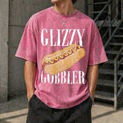 Glizzy Gobbler Hot Dog Vintage Washed T-Shirt in Red