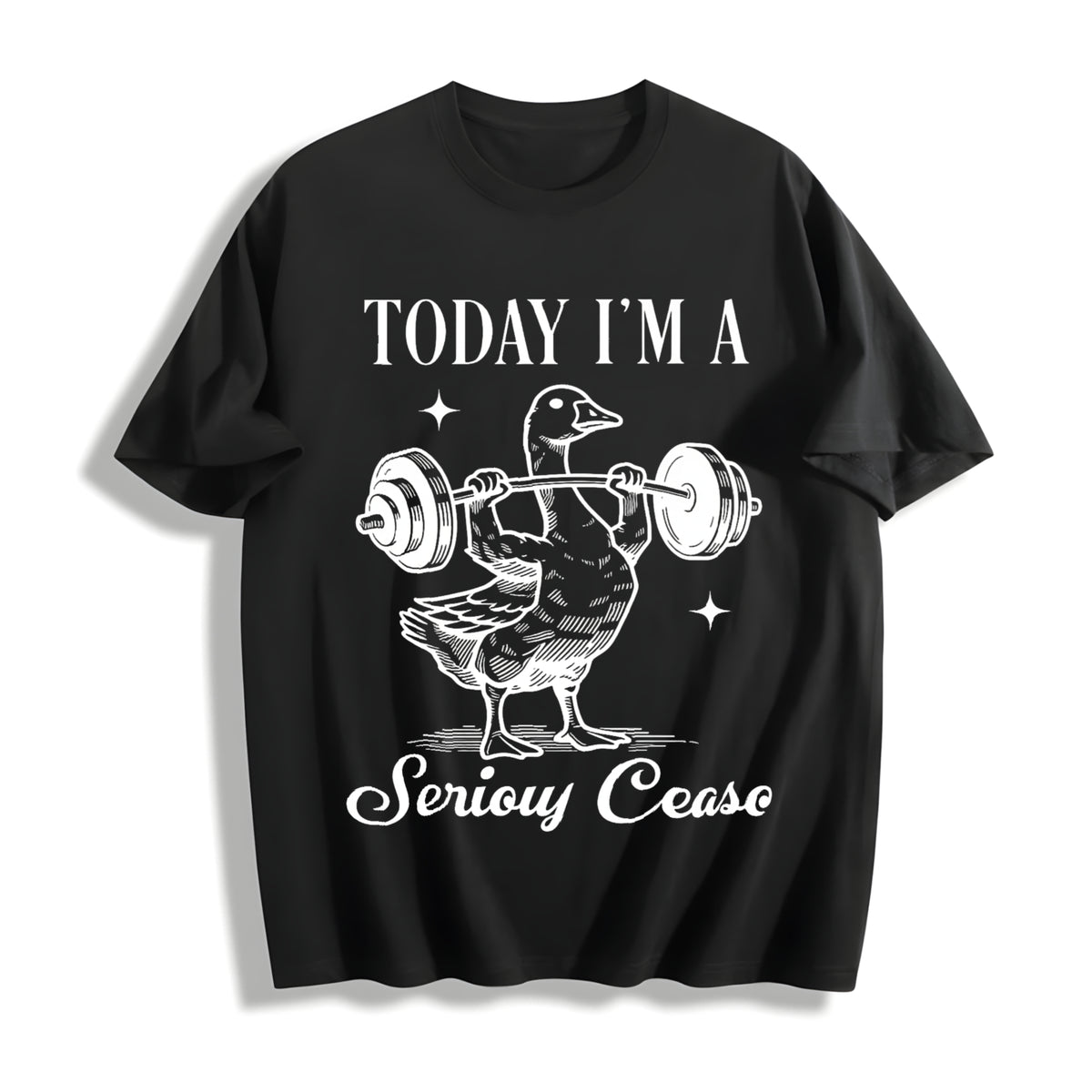 Today I'm a Serious Goose Cotton T-Shirt in Black