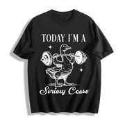 Today I'm a Serious Goose Cotton T-Shirt in Black