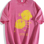 Lemon Aid First Aid Lemons CPR Joke for Ladies Cute Ladies Vintage Washed T-Shirt in Red