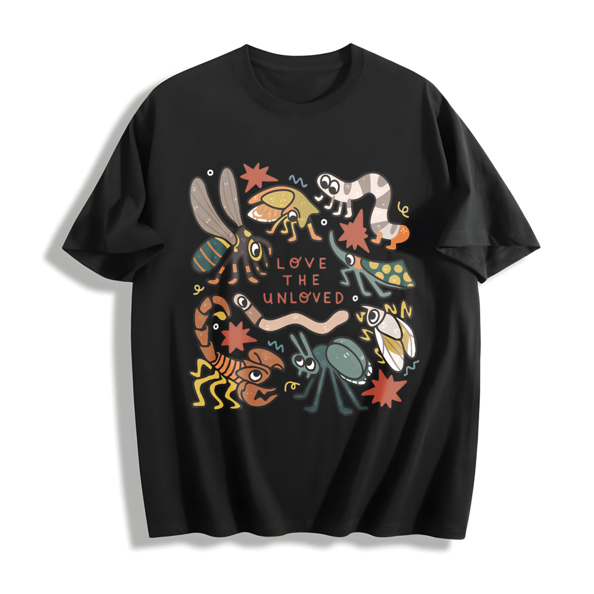 Love the Unloved Insect Cotton T-Shirt in Black