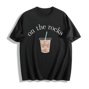 Coffee Iced Coffee Lover Cotton T-Shirt in Black