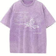 I Am Up to Some Nonsense Frog Vintage Washed T-Shirt in Purple