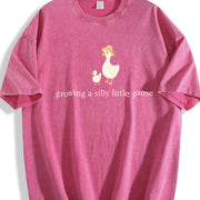 Growing a Silly Little Goose Vintage Washed T-Shirt in Red