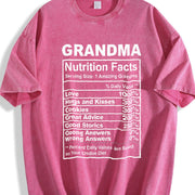 Grandma Nutrition Facts Vintage Washed T-Shirt in Red
