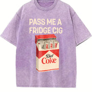 Pass Me A Fridge Cig Diet Coke Lover Beverage Humor vintage washed oversized T-shirt in Purple