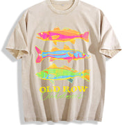 Old Row Outdoor Fish Vintage Washed T-Shirt in Beige
