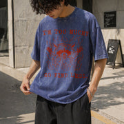 I'm Too Much? Go Find Less Vintage Washed T-Shirt in Blue