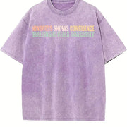 Kindness Shows Confidence Bullying Reveals Insecurity Vintage Washed T-Shirt in Purple