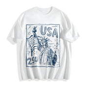 Statue of Liberty USA 250 America Cotton T-Shirt in White