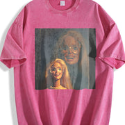 Two Smiling Glam Dolls Vintage Washed T-Shirt in Red
