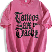 Tattoos Are Trashy Vintage Washed T-Shirt in Red