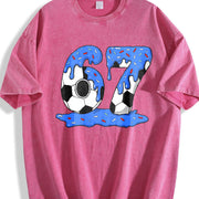 67 Soccer Vintage Washed T-Shirt in Red