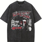 God Is Good Jesus Black Grunge Religious Vintage Washed T-Shirt in Black