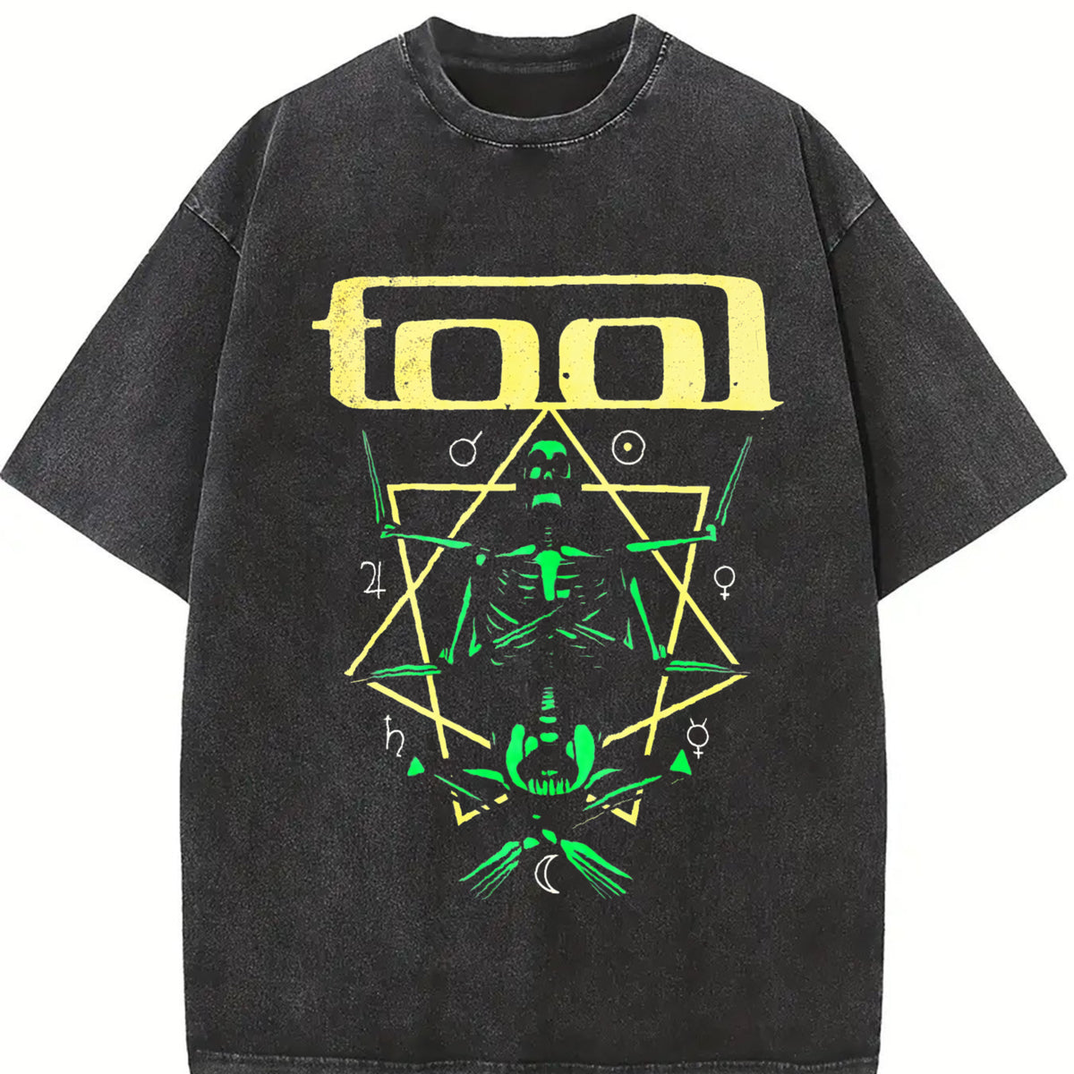 EWH Rock Tool Band Theme Vintage Washed T-Shirt in Black