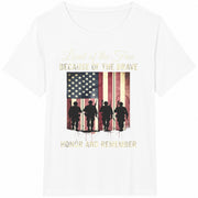 Land of the Free Because of the Brave Cotton T-Shirt in White