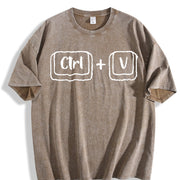 Copy Paste Matching Vintage Washed T-Shirt in Brown