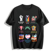 Big Fan of Human Rights Cotton T-Shirt in Black