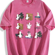 Goose Piano Teacher Vintage Washed T-Shirt in Red