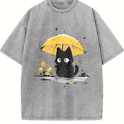 Autumn a Art This Round-neck Short-sleeve Is Vintage Washed T-Shirt in Gray