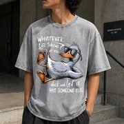 Duck Quote Vintage Washed T-Shirt in Gray
