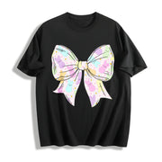 Coquette Easter Bow Cotton T-Shirt in Black