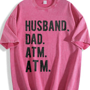Husband Dad ATM Vintage Washed T-Shirt in Red
