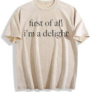 First of All I'm a Delight Vintage Washed T-Shirt in Beige